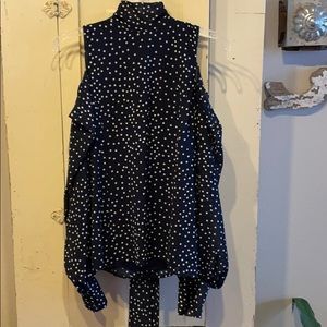 StyleKeepers polka dot blouse with tie back